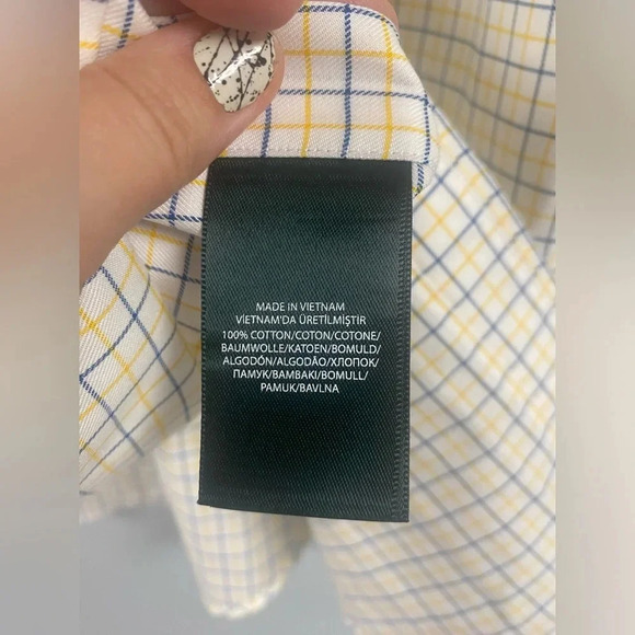 Lauren Ralph Lauren Classic Fit Checked Long Sleeve Button Down Size 15 1/2 Med - Picture 5 of 5